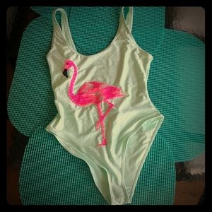 Sequin Flamingo Bathing Suit